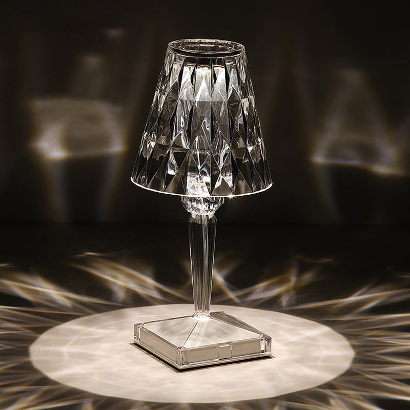 Diamond Acylic Table Lamp Night Light Italy Princess Deck Lamp Modern Atmosphere Touch Table Lamp Home Bedroom Bar Cafe