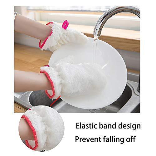Bamboo Fiber Dishwashing Dish Cloth Gloves for Kitchen Cleaning,Thick, Heat Resistant, Waterproof