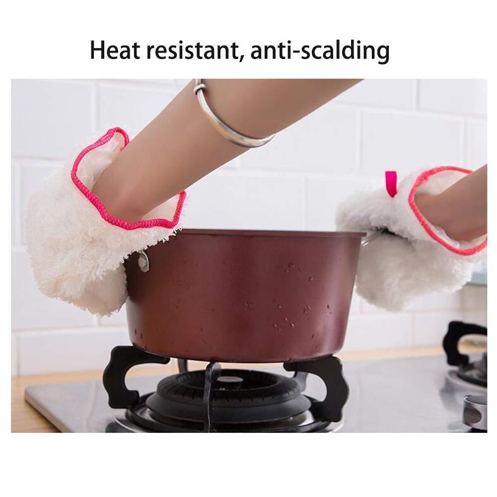 Bamboo Fiber Dishwashing Dish Cloth Gloves for Kitchen Cleaning,Thick, Heat Resistant, Waterproof
