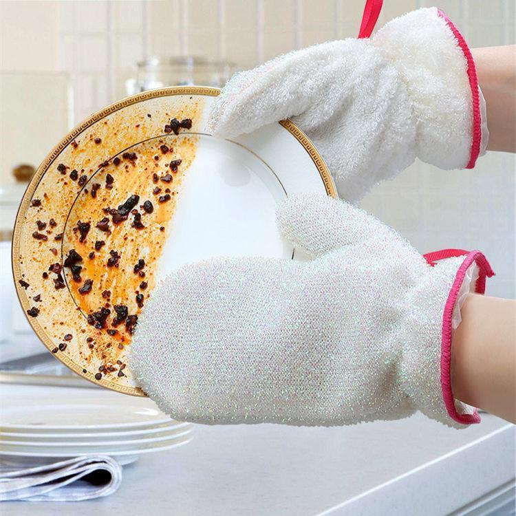Bamboo Fiber Dishwashing Dish Cloth Gloves for Kitchen Cleaning,Thick, Heat Resistant, Waterproof