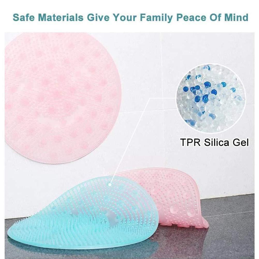 Bathroom Mat,Silicone Non-Slip Back Massage Pad,Foot to The Dead Skin Wash Brush Bathroom Suction Cup