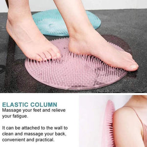 Bathroom Mat,Silicone Non-Slip Back Massage Pad,Foot to The Dead Skin Wash Brush Bathroom Suction Cup